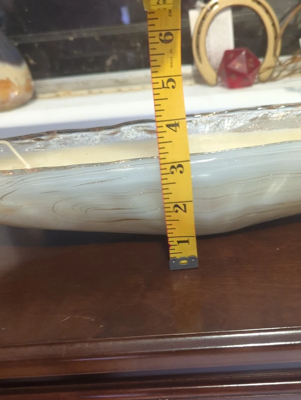 Antonio Tammaro Murano Glass Long Coffee Table 3 Wick Candle Gold And White NWT